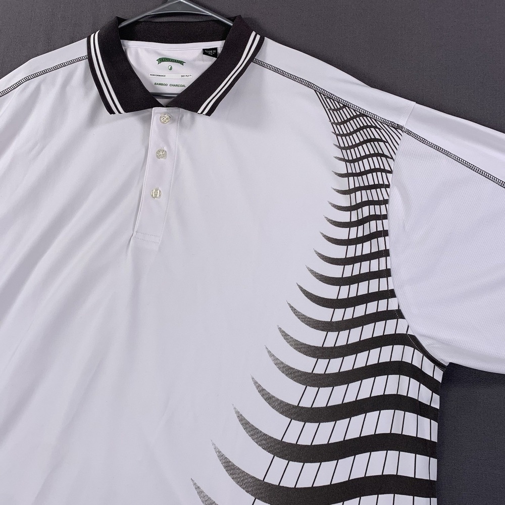 Skins Game‎ Men 3XL Stretch Performance Bamboo Charcoal Dry Ply White Golf Polo